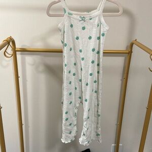 Kate Quinn mini bow tank jumpsuit | jade apple | organic pointelle - 18-24m